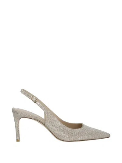 Stuart Weitzman Pointed-toe Slingback Pumps In Silver