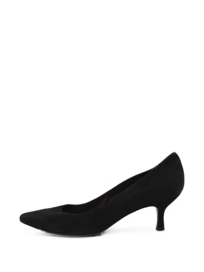 Pre-owned Stuart Weitzman Pointed-toe Suede Pumps In Black
