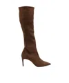 Stuart Weitzman Pointed-toe Tall Boots In Brown
