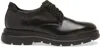 Stuart Weitzman Polished Lace-up Calf Leather Shoe In Black