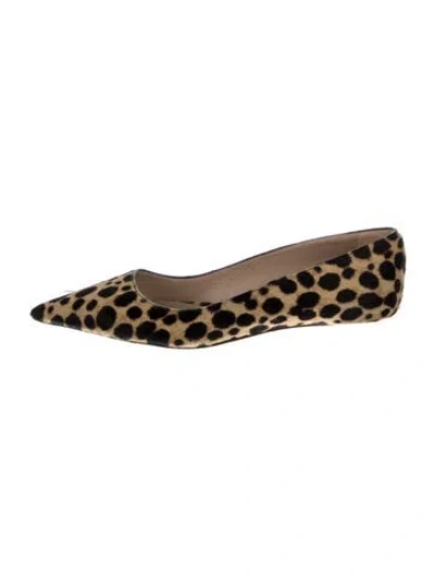 Pre-owned Stuart Weitzman Ponyhair Animal Print Ballet Flats In Multi
