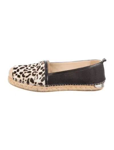 Pre-owned Stuart Weitzman Ponyhair Animal Print Espadrilles In Brown