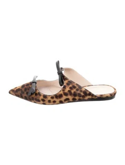 Pre-owned Stuart Weitzman Ponyhair Animal Print Mules In Multi