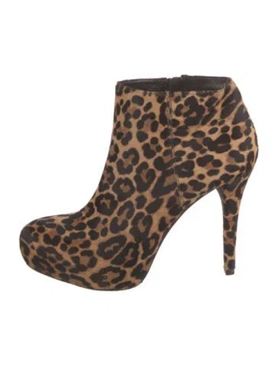Pre-owned Stuart Weitzman Ponyhair Animal Print In Neutral