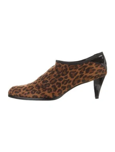 Pre-owned Stuart Weitzman Ponyhair Animal Print Pumps In Brown