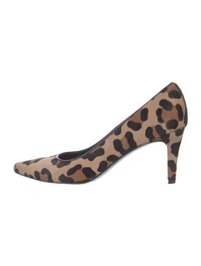 Pre-owned Stuart Weitzman Ponyhair Animal Print Pumps In Brown