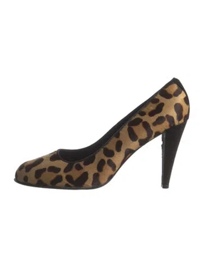 Pre-owned Stuart Weitzman Ponyhair Animal Print Pumps In Brown