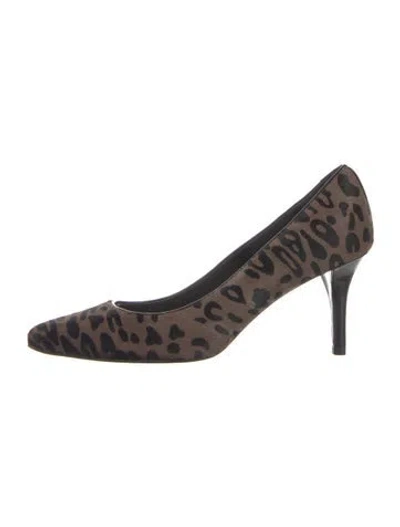 Pre-owned Stuart Weitzman Ponyhair Animal Print Pumps In Brown