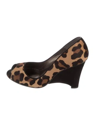 Pre-owned Stuart Weitzman Ponyhair Animal Print Pumps In Brown
