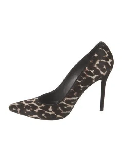 Pre-owned Stuart Weitzman Ponyhair Animal Print Pumps In Brown