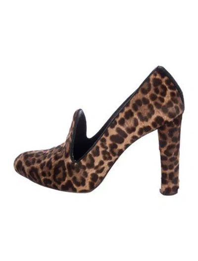 Pre-owned Stuart Weitzman Ponyhair Animal Print Pumps In Brown