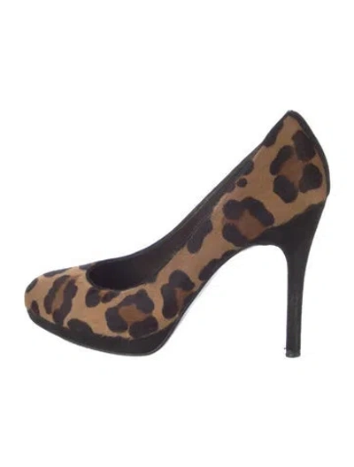 Pre-owned Stuart Weitzman Ponyhair Animal Print Pumps In Neutral