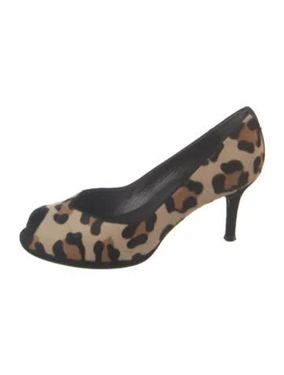 Pre-owned Stuart Weitzman Ponyhair Animal Print Pumps In Neutral