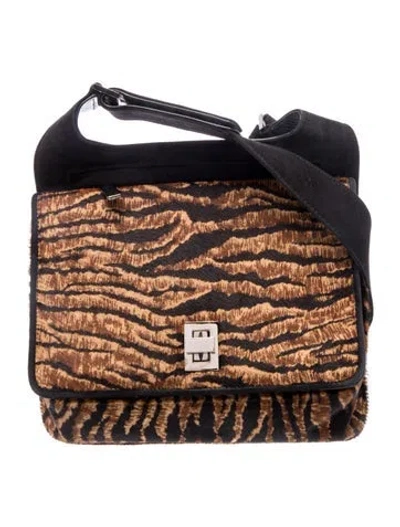 Pre-owned Stuart Weitzman Ponyhair Crossbody Bag In Brown