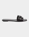Stuart Weitzman Poppy Embellished Slide Sandal In Black / Silver / Grey