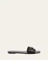Stuart Weitzman Poppy Embellished Slide Sandal In Blacksilver Shadegray