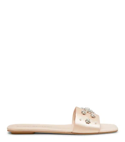 Stuart Weitzman Poppy Slides In Nude