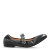 Stuart Weitzman Poppy Leather Ballet Flats In Black
