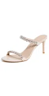 Stuart Weitzman Poppy Slide Heels 75mm Linen/clear/natural In Linen/clear/natural