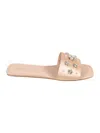 Stuart Weitzman 10mm Poppy Satin Flat Slides In Blush