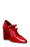Stuart Weitzman Posh Patent Leather Mary Jane Ballerina Pumps In Cherry