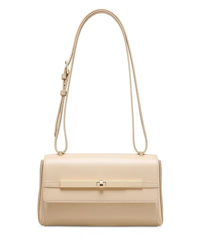 Stuart Weitzman Posh Leather Shoulder Bag In Sand