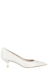 Stuart Weitzman Stuart Power 50 Pumps In White Leather