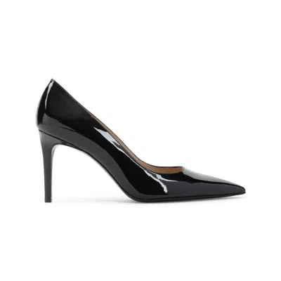 STUART WEITZMAN STUART WEITZMAN POWER 85 BLACK PATENT LEATHER PUMPS