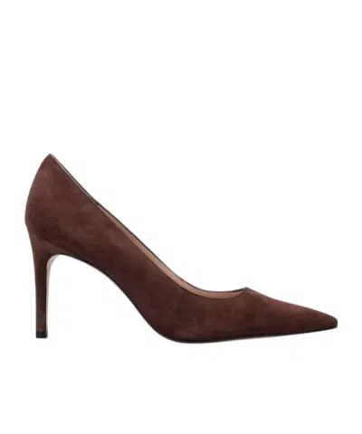 STUART WEITZMAN POWER 85 SUEDE POINTED TOE PUMPS
