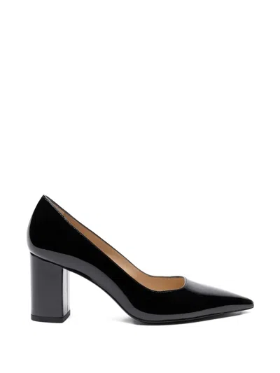 Stuart Weitzman Power Block-heel Pointed Pumps In Black