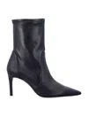 Stuart Weitzman Stuart Power Pointed-toe Ankle Boots In Black