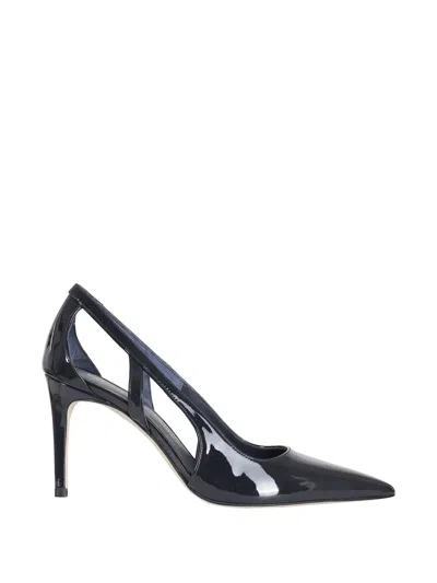 Stuart Weitzman Power Patent-finish Cut-out Pumps In Blue