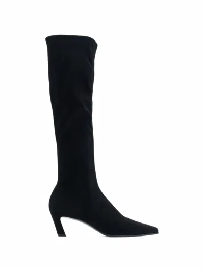 Stuart Weitzman Power Pointed-toe Suede Boots In Multi