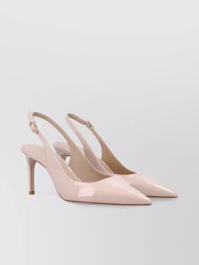 Stuart Weitzman Power Slingback 75 Buckle Stiletto In Nude