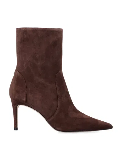 Stuart Weitzman Power Zip 75 Ankle Boots In Brown