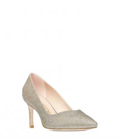 Stuart Weitzman Pre-loved Women Anny Pointed Toe Pump In Gold Mettalic In Metallic