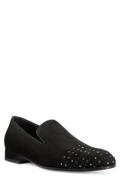Stuart Weitzman Premiere Party Cap Toe Loafer In Black/ Black Multi