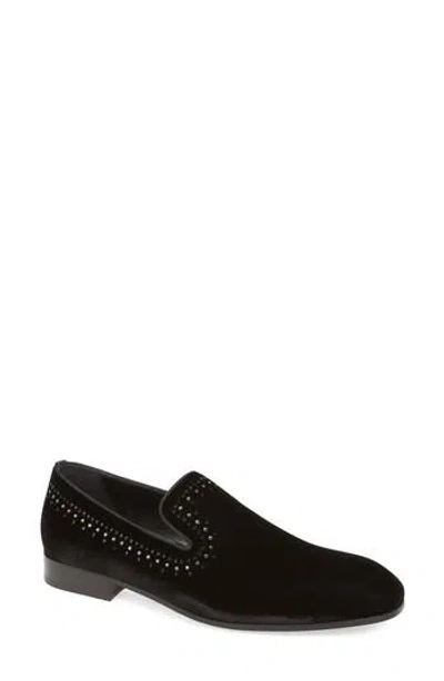Stuart Weitzman Premiere Party Loafer In Black/black Multi