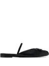 Stuart Weitzman Prima Bow-detail Leather Mules In Black