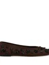 Stuart Weitzman Prima Bow Embellished Ballet Flat In Brown