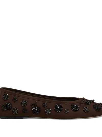 STUART WEITZMAN PRIMA BOW EMBELLISHED BALLET FLAT