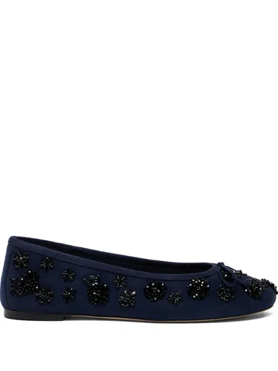 STUART WEITZMAN PRIMA BOW EMBROIDERED FLATS