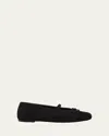Stuart Weitzman Prima Suede Mary Jane Ballerina Flats In Black
