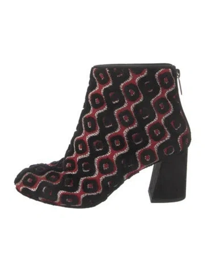 Pre-owned Stuart Weitzman Printed Boots In Black