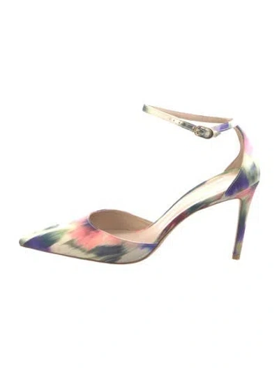 Pre-owned Stuart Weitzman Printed D'orsay Pumps In Purple