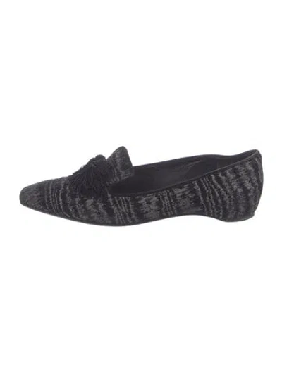 Pre-owned Stuart Weitzman Printed Loafers In Black