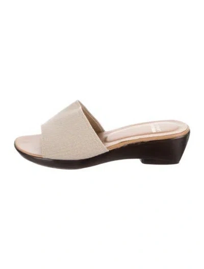 Pre-owned Stuart Weitzman Printed Slides In Neutral