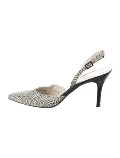 Pre-owned Stuart Weitzman Printed Slingback Pumps In Multi