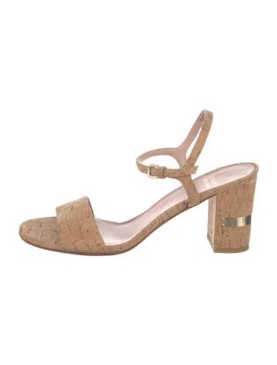 Pre-owned Stuart Weitzman Printed Slingback Sandals In Neutral