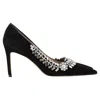 Stuart Weitzman Promise 85 Pumps In Black Suede In Black